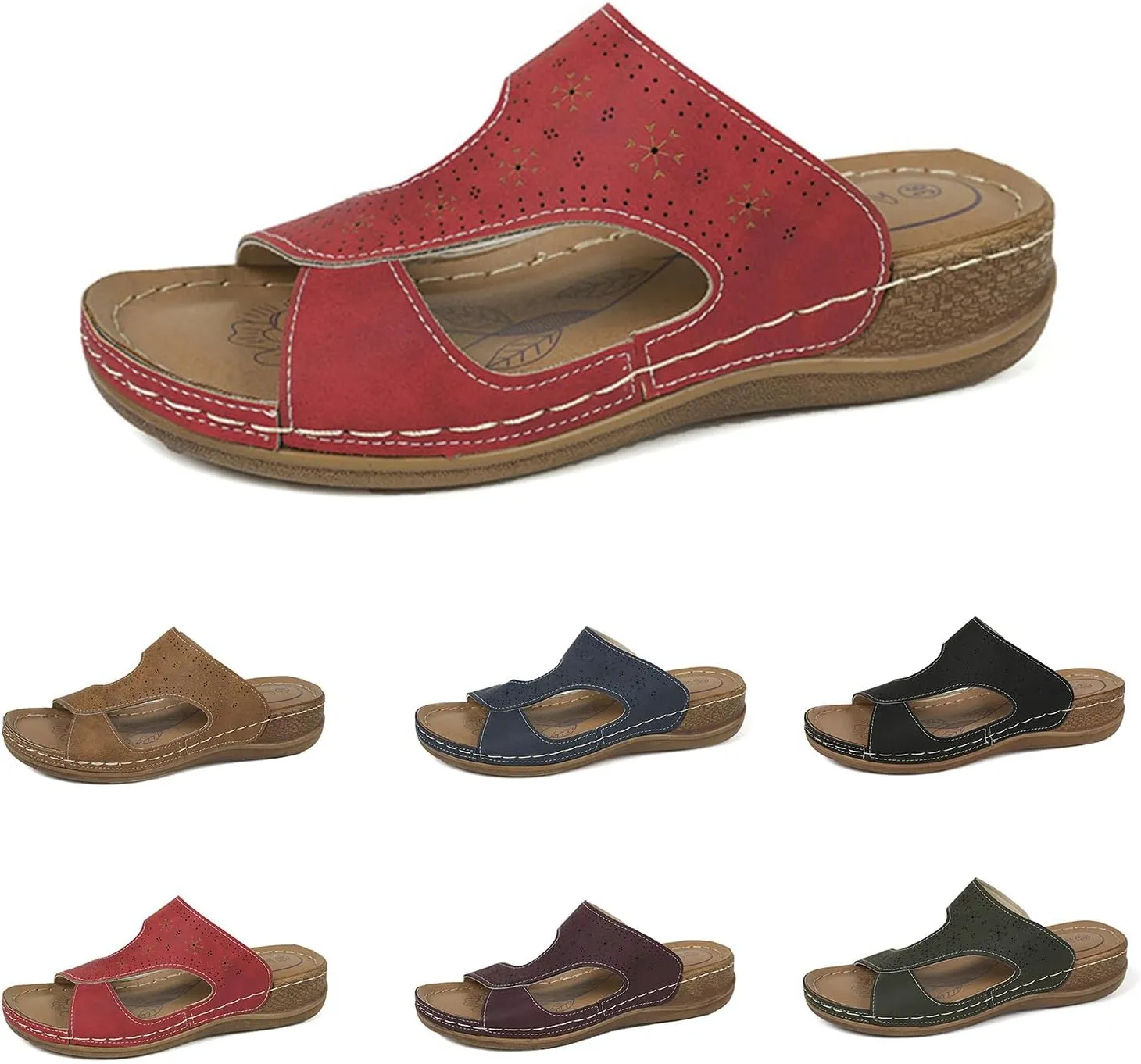 Orthopedic Sandals for Women 2025 Summer Womens Flat Sandals Hollow Out Breathable Shoes, Fashion Cross Strap Open Toe Slippers Comfortable Walking Slippers All Day Comfort