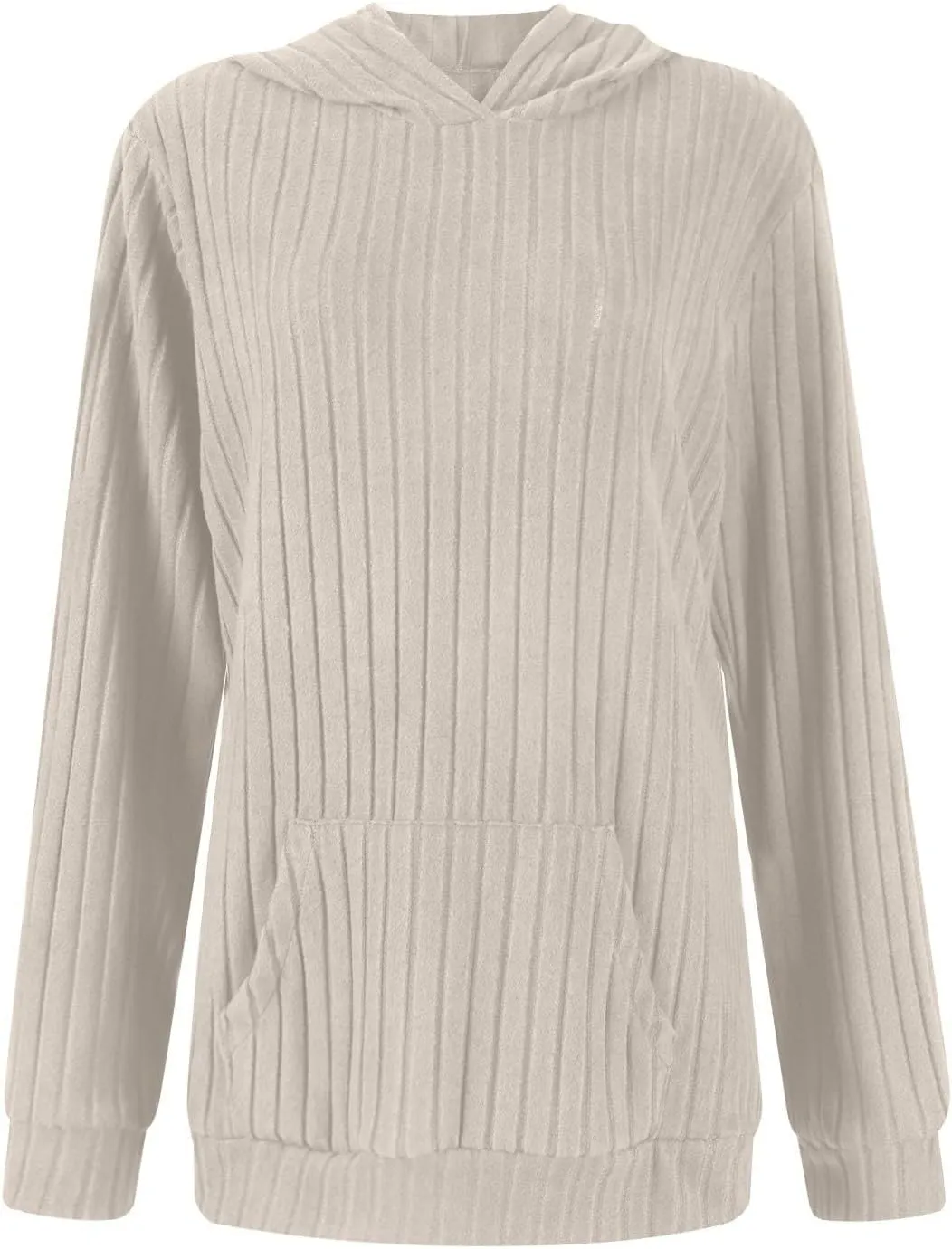 Oversized Hoodies for Women Comfy Long Sleeve Shirts Kangaroo Pocket Pullover Sweatshirts Ribbed Knit Tunic Sweaters