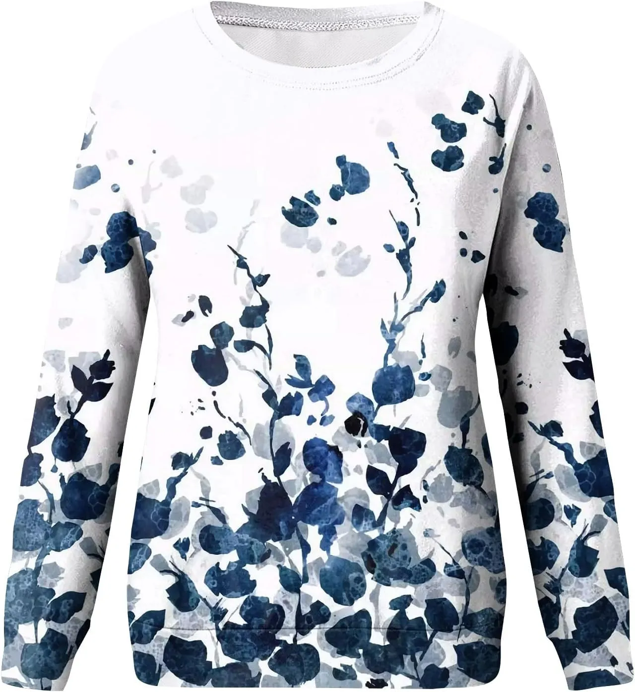 Oversized Sweatshirt For Women Plus Size Long Sleeve Fall Tops Side Split Crewneck Pullover