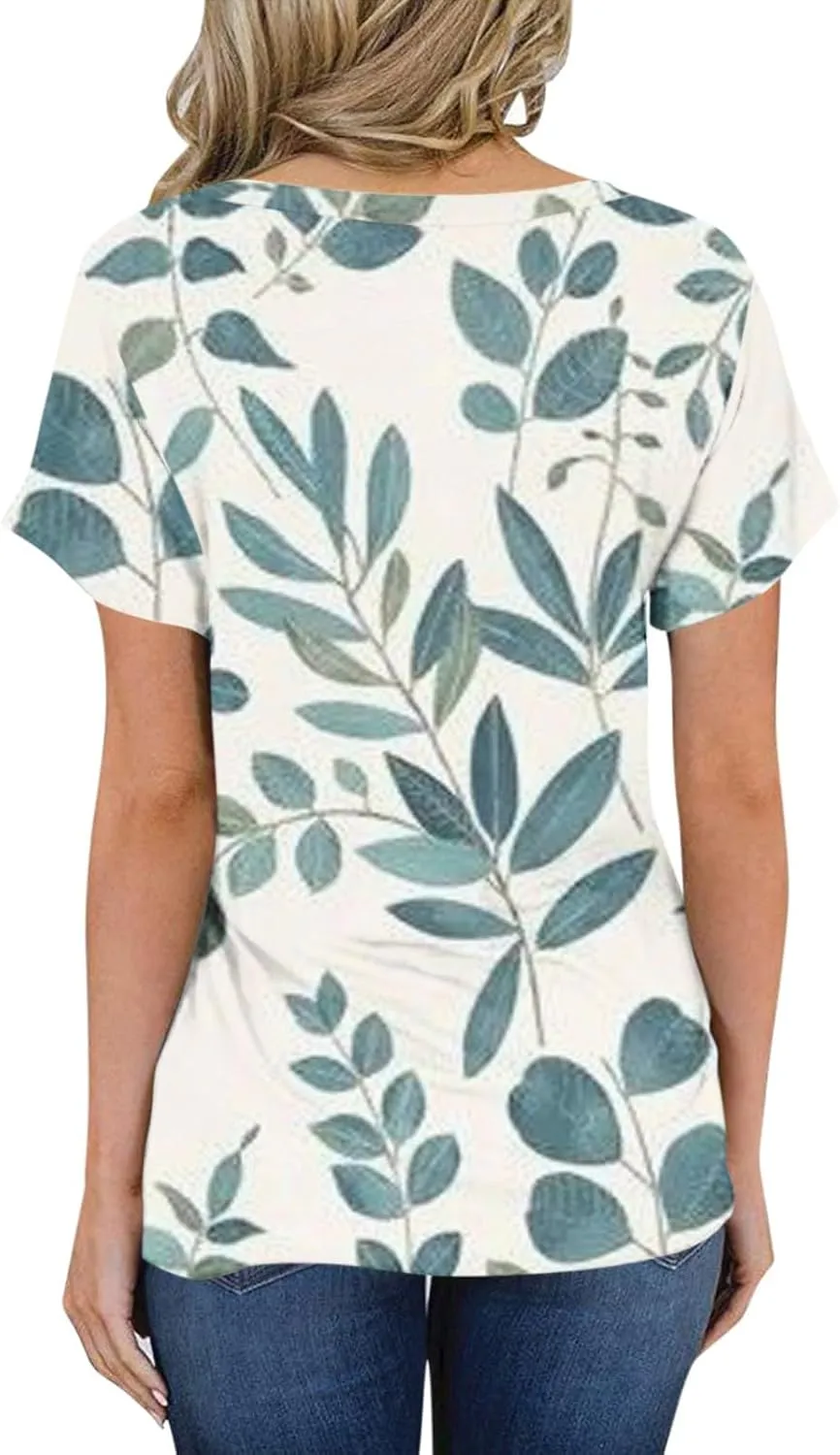 Oversized Tshirts for Women V Neck Summer Tops Short Sleeve Plus Size Casual Blouse Dressy Tee