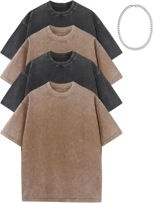 Oversized Washed T Shirt for Men Gym Shirts Baggy Streetwear Vintage Drop Shoulder Grunge Tees
