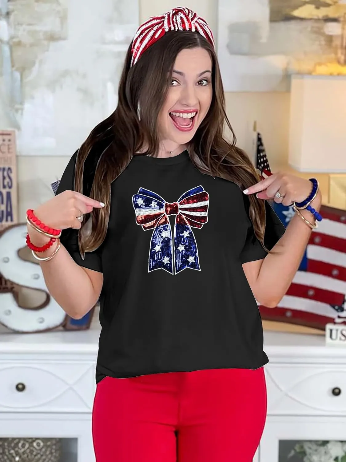 Party in The USA T-Shirt Women 4th of July Independence Day Shirts Funny Patriontic Graphic Short Sleeve Tee Tops