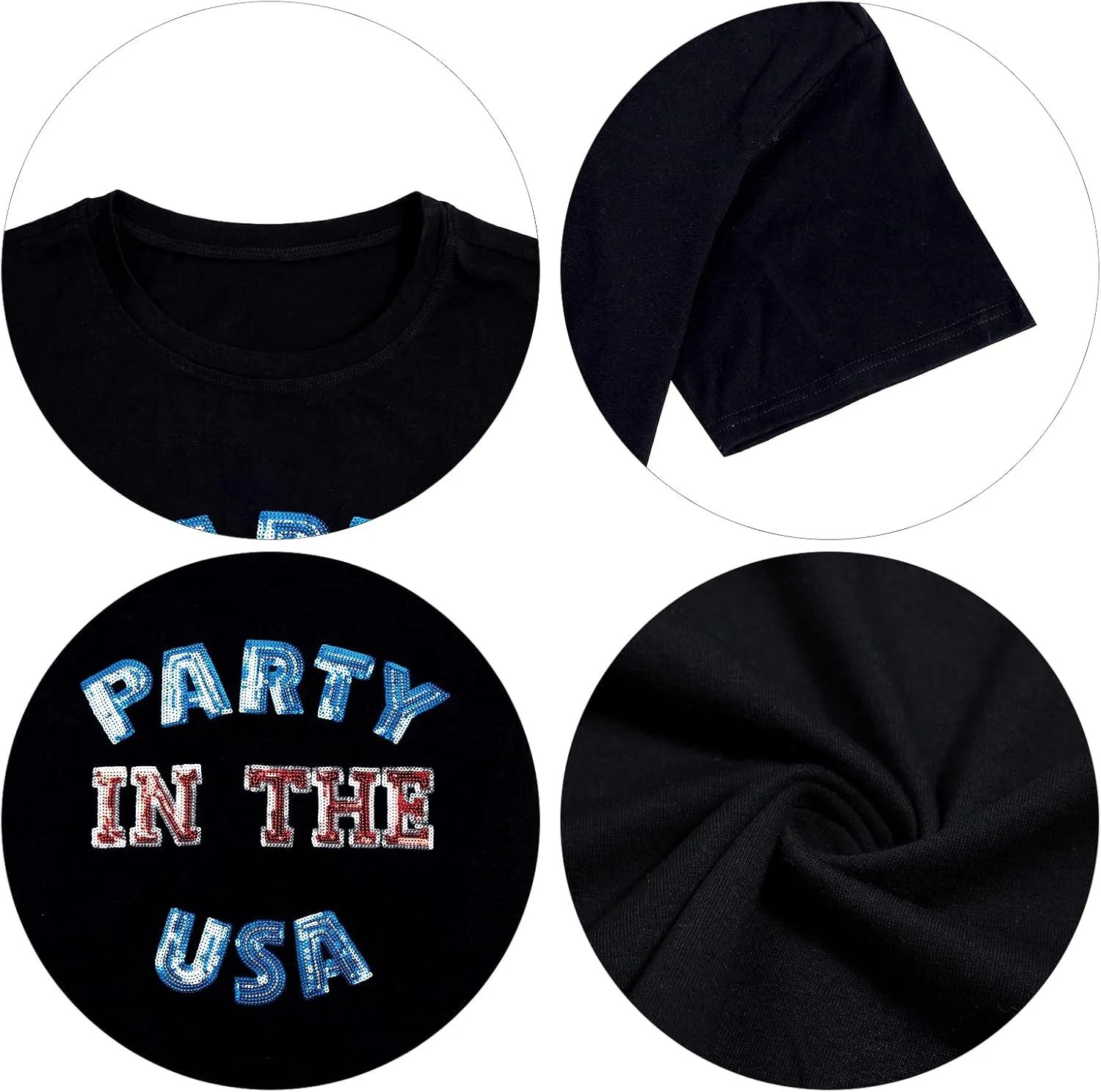 Party in The USA T-Shirt Women 4th of July Independence Day Shirts Funny Patriontic Graphic Short Sleeve Tee Tops