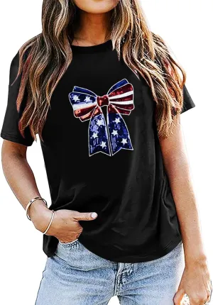 Party in The USA T-Shirt Women 4th of July Independence Day Shirts Funny Patriontic Graphic Short Sleeve Tee Tops