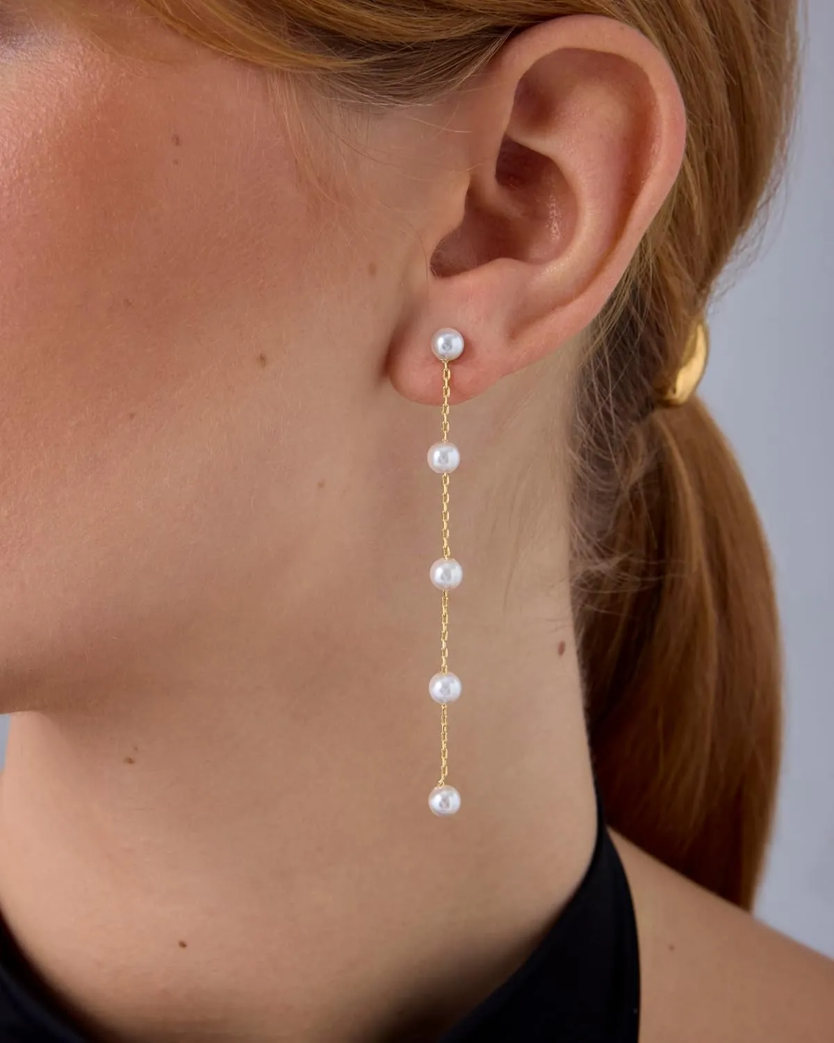 PAVOI 14K Gold Plated Sterling Silver Posts Shell Pearl Dangle Drop Earrings | Bridal Pearl Earrings for Women