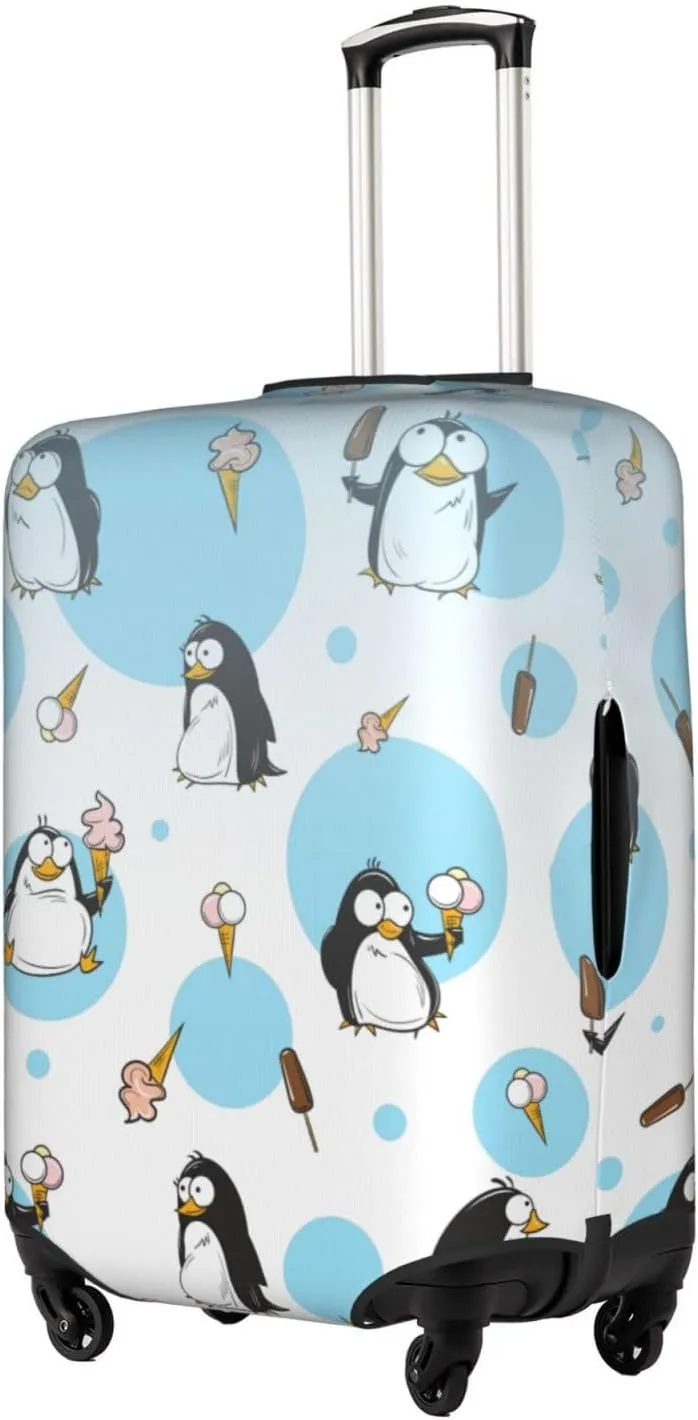 Penguin Balloon Snowflake Print Decorative Washable Luggage Cover Personalized Anti Scratch Suitcase Protector