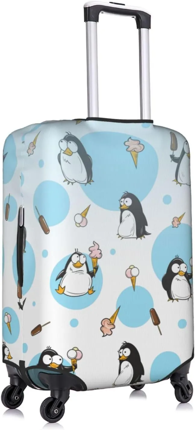 Penguin Balloon Snowflake Print Decorative Washable Luggage Cover Personalized Anti Scratch Suitcase Protector