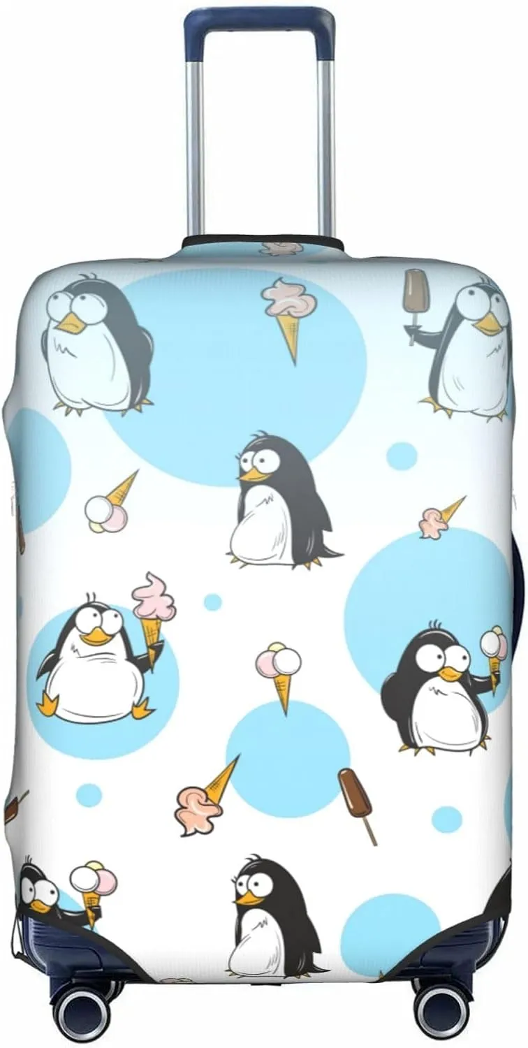 Penguin Balloon Snowflake Print Decorative Washable Luggage Cover Personalized Anti Scratch Suitcase Protector
