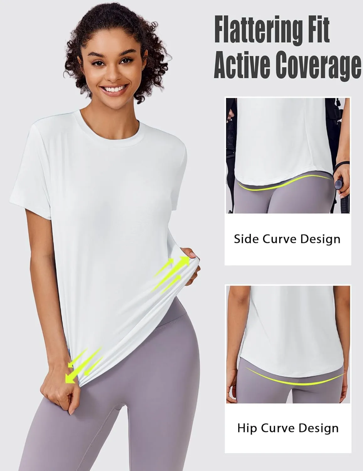 PINSPARK Soft Workout Tops for Women Short Sleeve UPF Sun Shirt Quick Dry Athletic Yoga Shirts Gym Hiking Beach Fishing Top