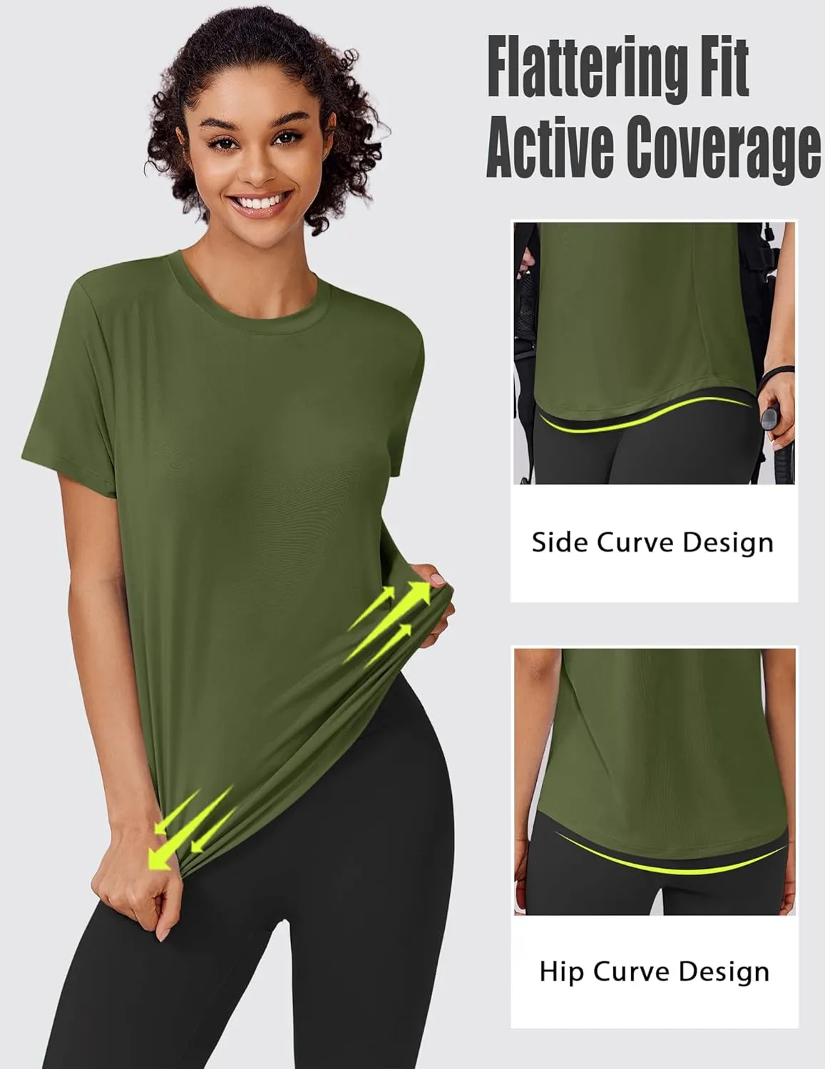 PINSPARK Soft Workout Tops for Women Short Sleeve UPF Sun Shirt Quick Dry Athletic Yoga Shirts Gym Hiking Beach Fishing Top