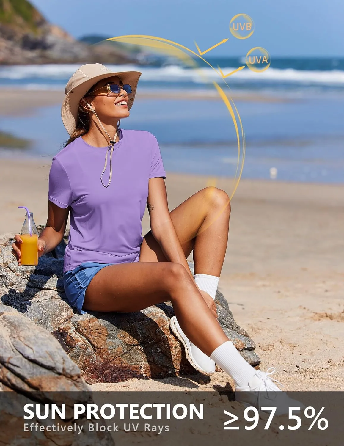 PINSPARK Soft Workout Tops for Women Short Sleeve UPF Sun Shirt Quick Dry Athletic Yoga Shirts Gym Hiking Beach Fishing Top