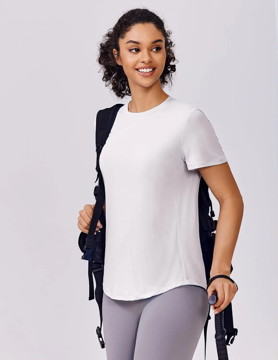 PINSPARK Soft Workout Tops for Women Short Sleeve UPF Sun Shirt Quick Dry Athletic Yoga Shirts Gym Hiking Beach Fishing Top