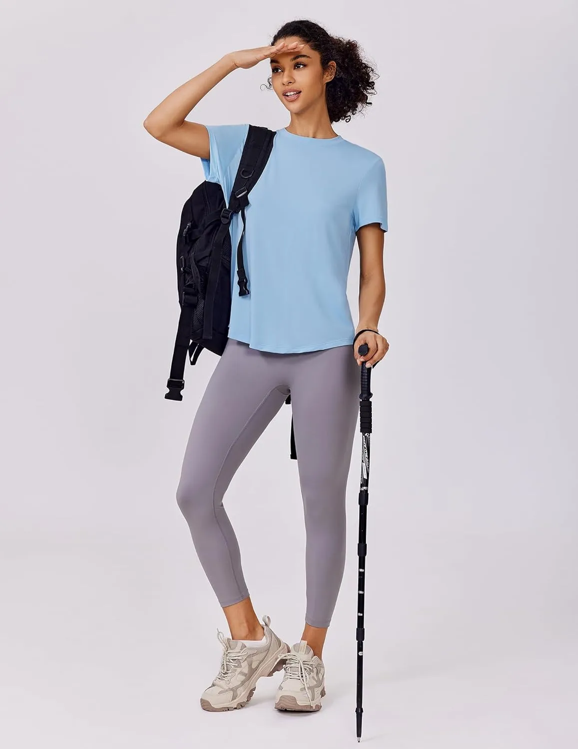 PINSPARK Soft Workout Tops for Women Short Sleeve UPF Sun Shirt Quick Dry Athletic Yoga Shirts Gym Hiking Beach Fishing Top