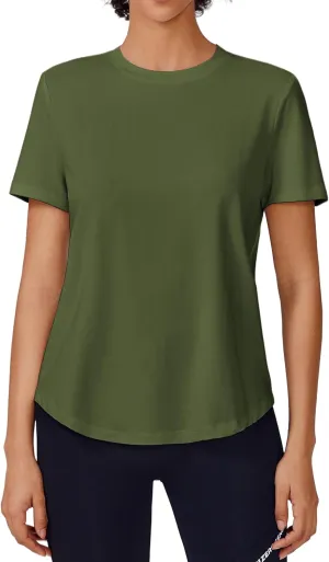 PINSPARK Soft Workout Tops for Women Short Sleeve UPF Sun Shirt Quick Dry Athletic Yoga Shirts Gym Hiking Beach Fishing Top
