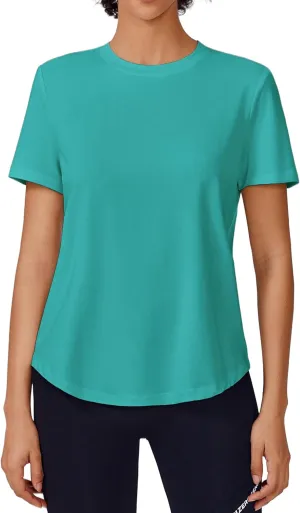 PINSPARK Soft Workout Tops for Women Short Sleeve UPF Sun Shirt Quick Dry Athletic Yoga Shirts Gym Hiking Beach Fishing Top