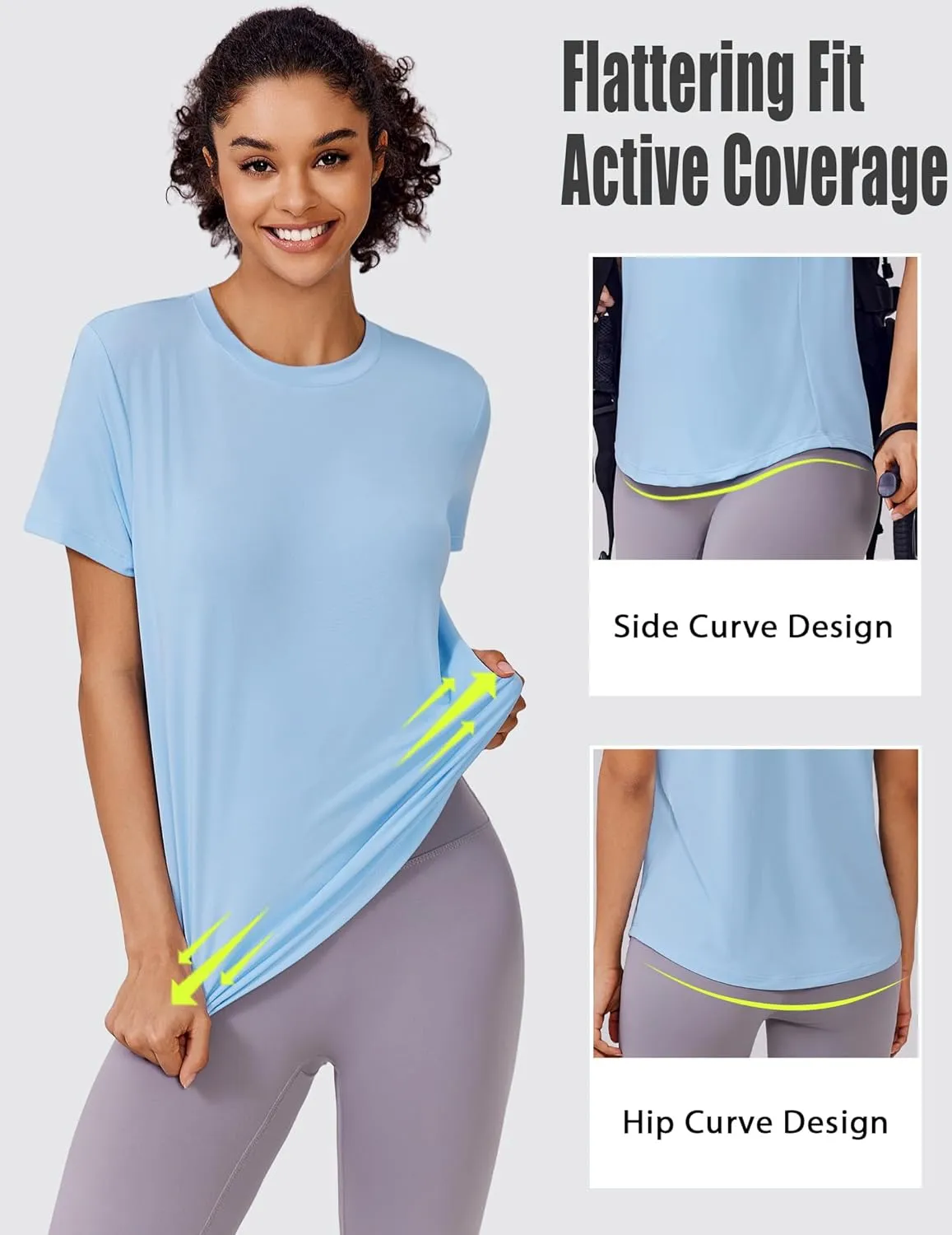 PINSPARK Soft Workout Tops for Women Short Sleeve UPF Sun Shirt Quick Dry Athletic Yoga Shirts Gym Hiking Beach Fishing Top