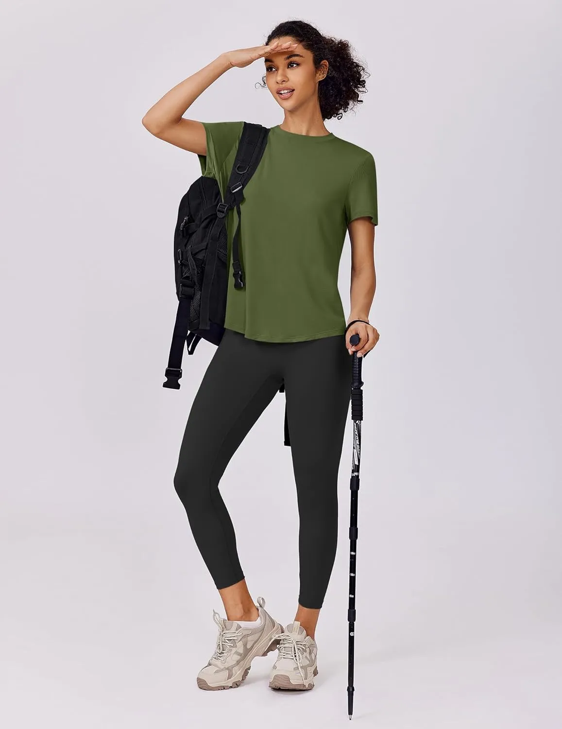 PINSPARK Soft Workout Tops for Women Short Sleeve UPF Sun Shirt Quick Dry Athletic Yoga Shirts Gym Hiking Beach Fishing Top