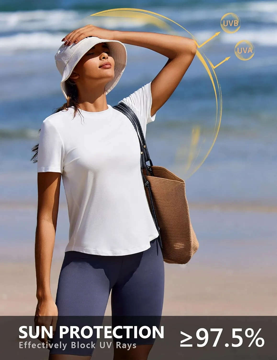 PINSPARK Soft Workout Tops for Women Short Sleeve UPF Sun Shirt Quick Dry Athletic Yoga Shirts Gym Hiking Beach Fishing Top