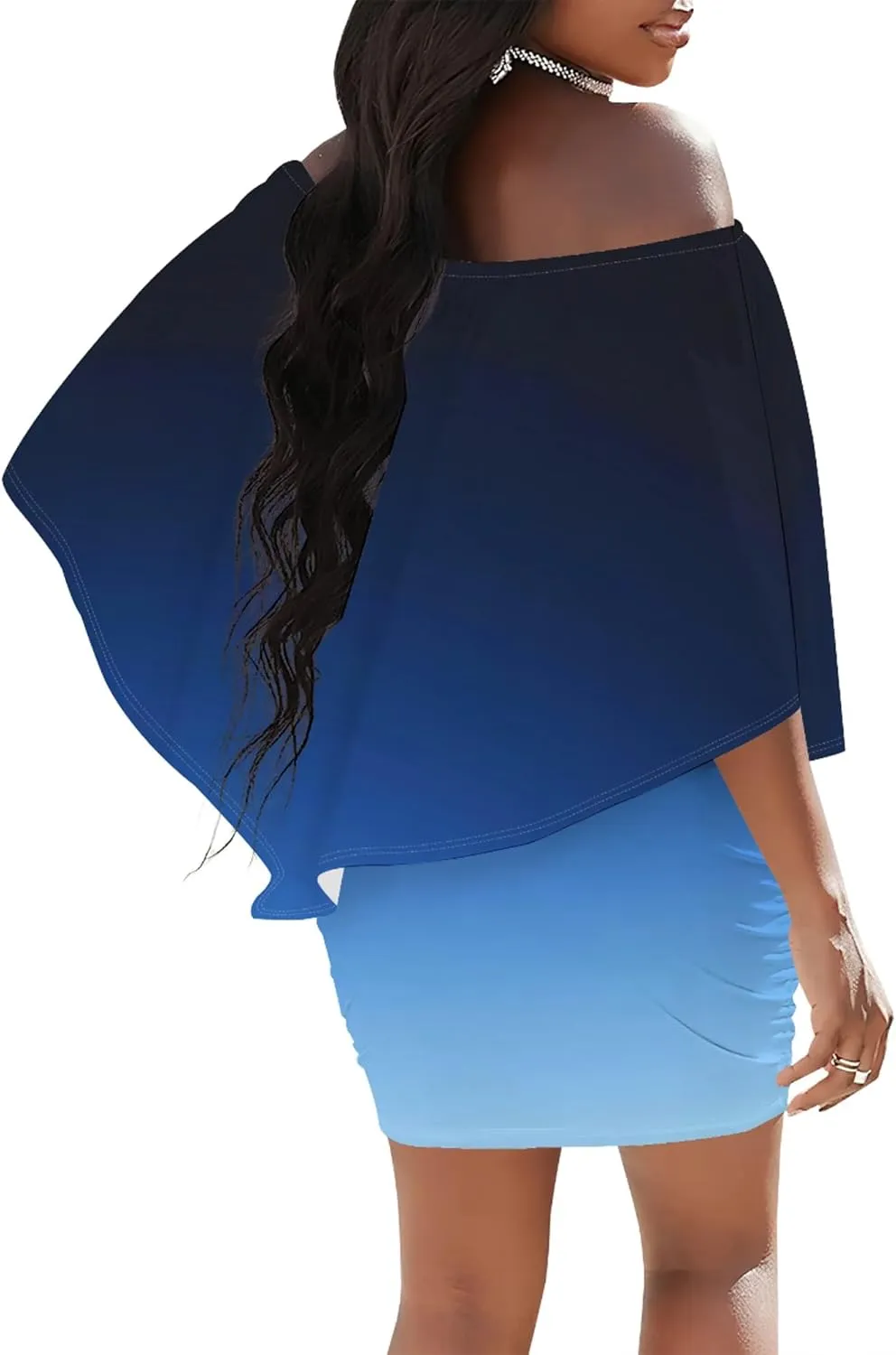 Plus Size Dresses for Curvy Women Off Shoulder Sexy Bodycon Ruffles Multiple Dressing Layered Wedding Guest Party Mini Dress