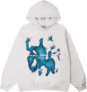 Pray the Lord Hoodies for Women Abstraction Shadow Long Sleeve Oversized Sweatshirt Casual Pullover Tops Streetwear