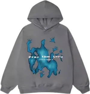 Pray the Lord Hoodies for Women Abstraction Shadow Long Sleeve Oversized Sweatshirt Casual Pullover Tops Streetwear