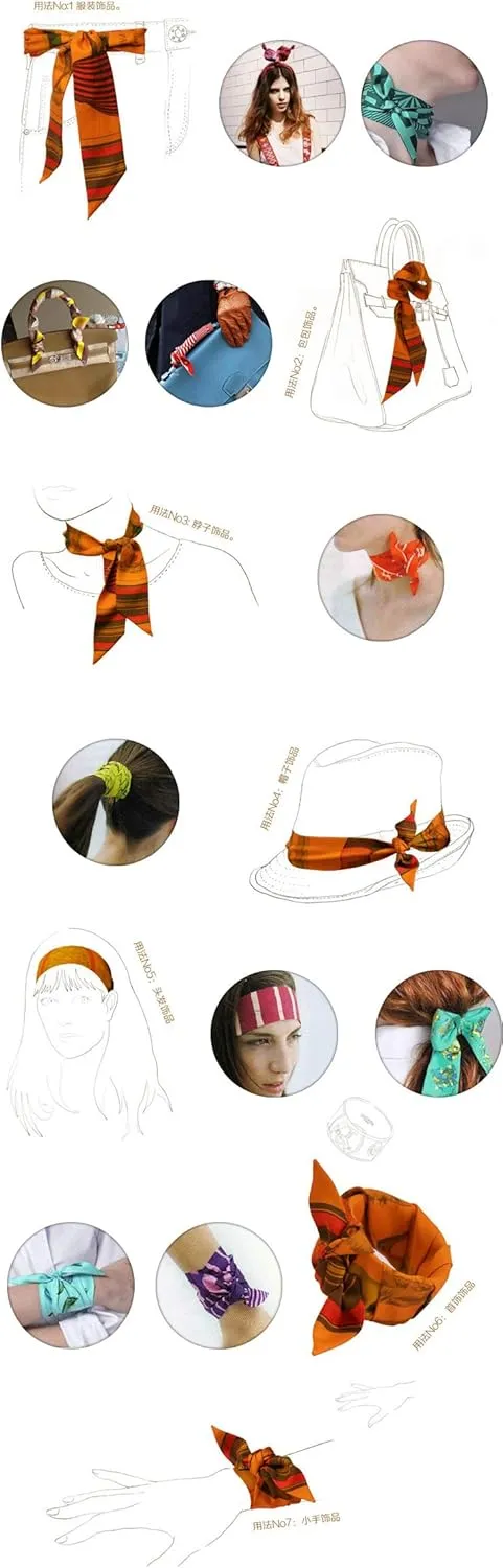 Ribbon scarves for women, handbags, ribbons, fashion accessories, headbands