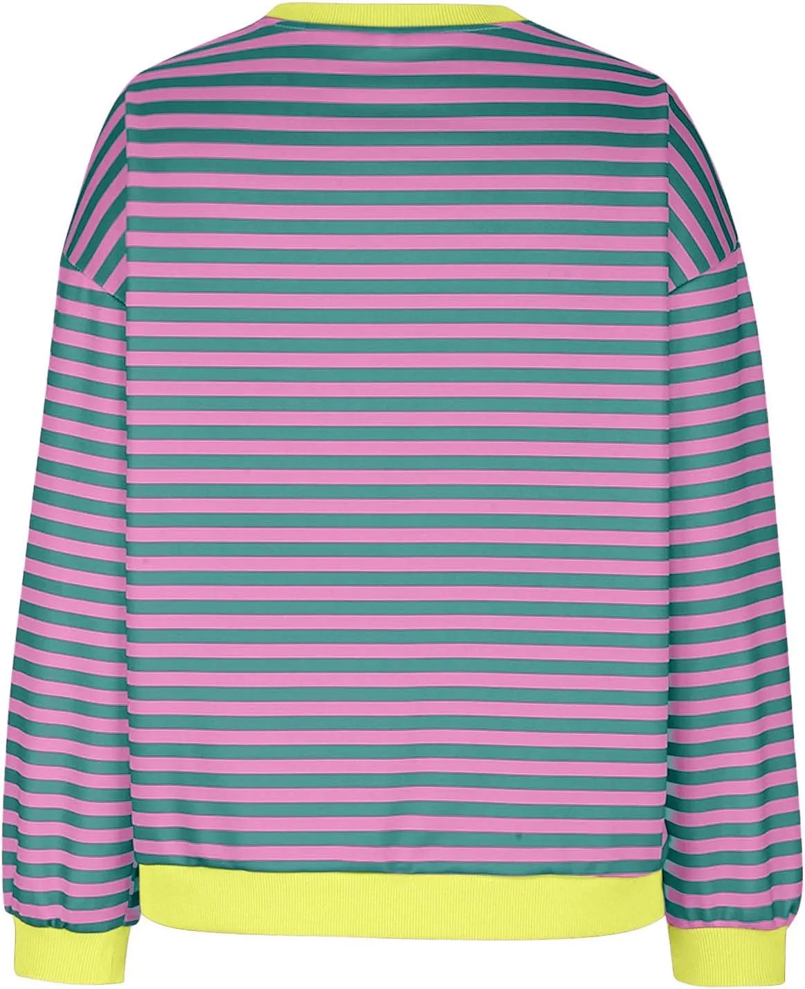 RKSTN Womens Casual Striped Tops Long Sleeve Shirts Crewneck Oversized Sweatshirts 2024 Trendy Fall Clothes