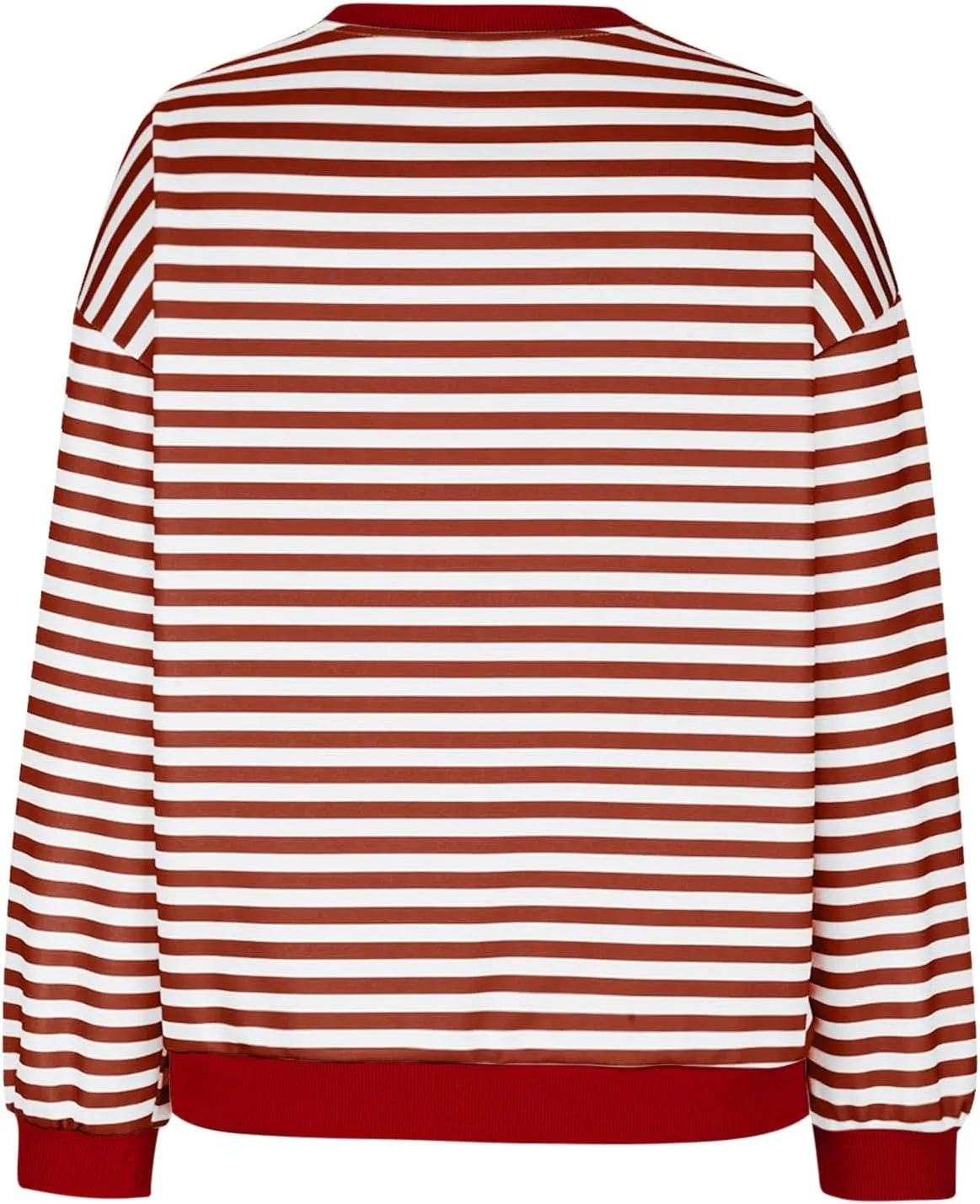 RKSTN Womens Casual Striped Tops Long Sleeve Shirts Crewneck Oversized Sweatshirts 2024 Trendy Fall Clothes