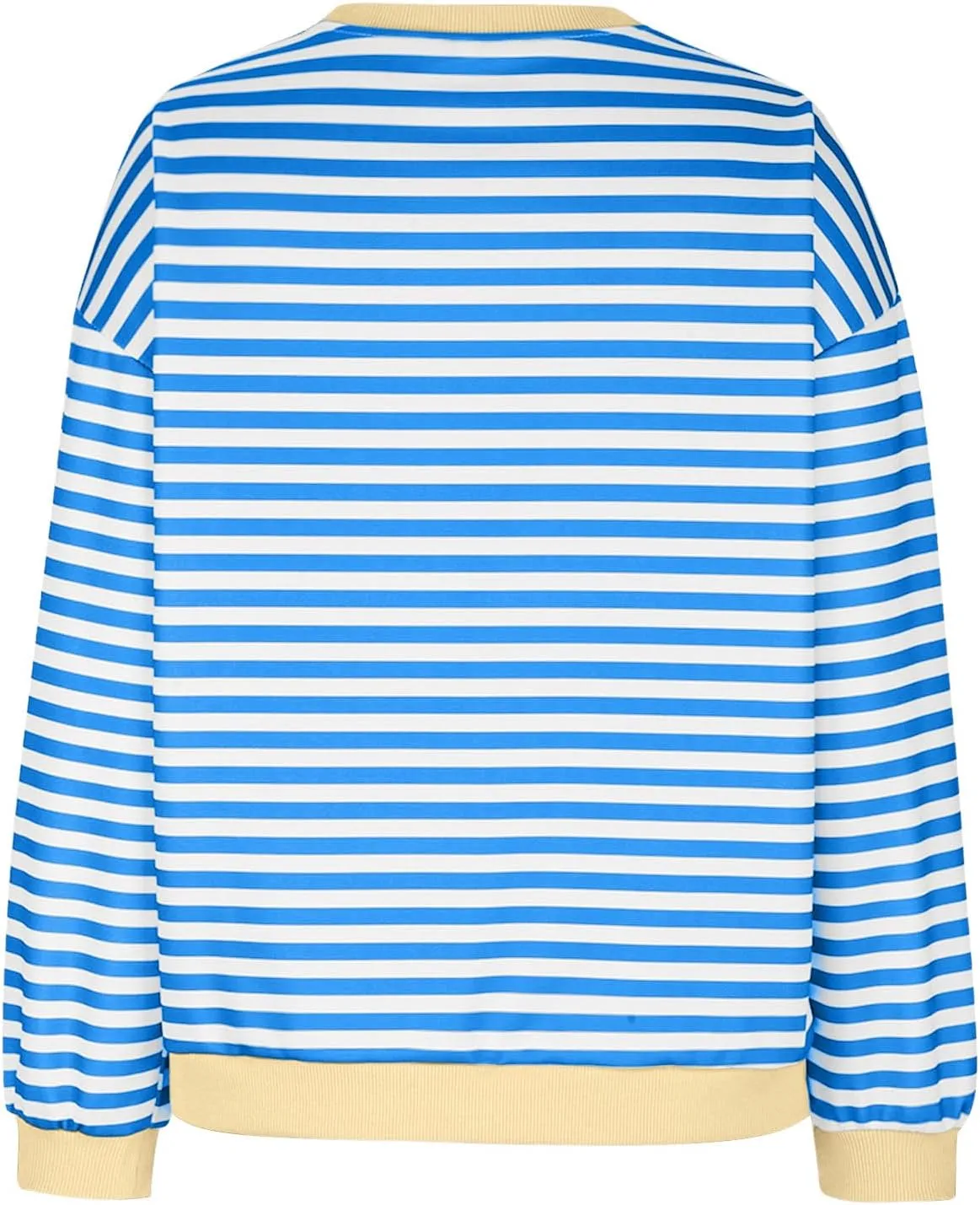 RKSTN Womens Casual Striped Tops Long Sleeve Shirts Crewneck Oversized Sweatshirts 2024 Trendy Fall Clothes