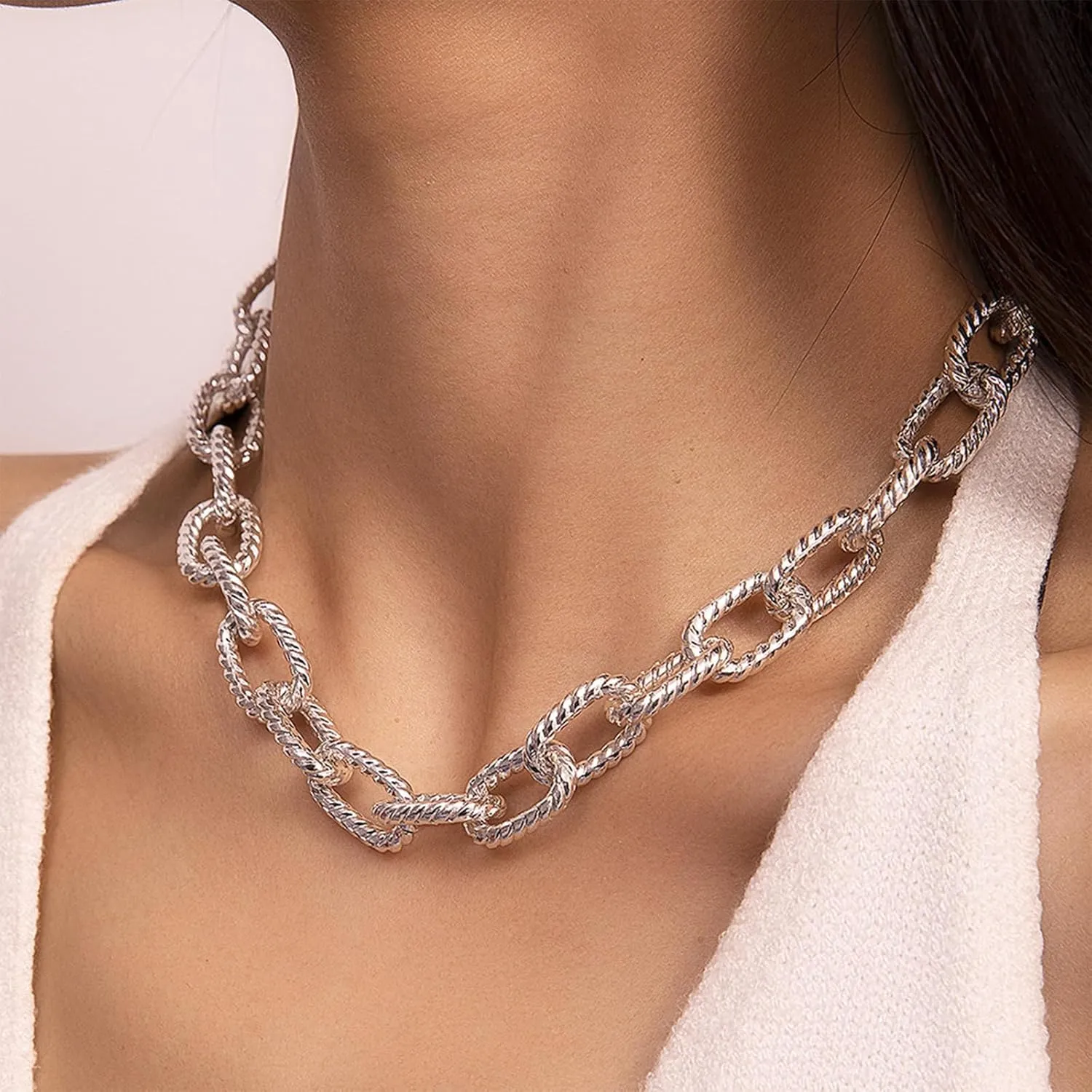 Roe Dolph Chunky Gold Necklace Chunky Necklaces for Women Statement Necklace Gold Charm Necklace Punk Cuban Link Chain Necklace Chain Necklace Aesthetic Jewelry for Women