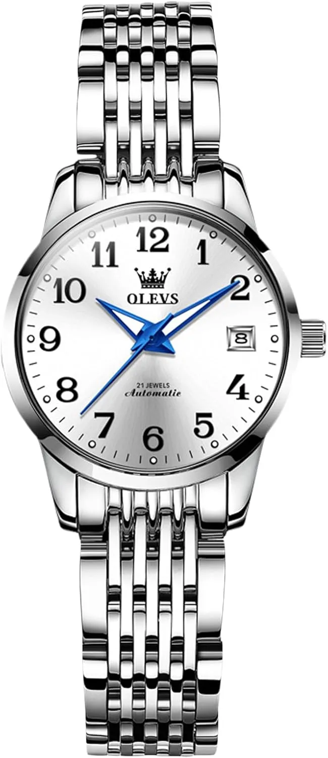 RORIOS Ladies Mechanical Wristwatch Women's Elegant Watch Minimalist Automatic Fashion Stainless Steel Watches Self-Winding Luminous