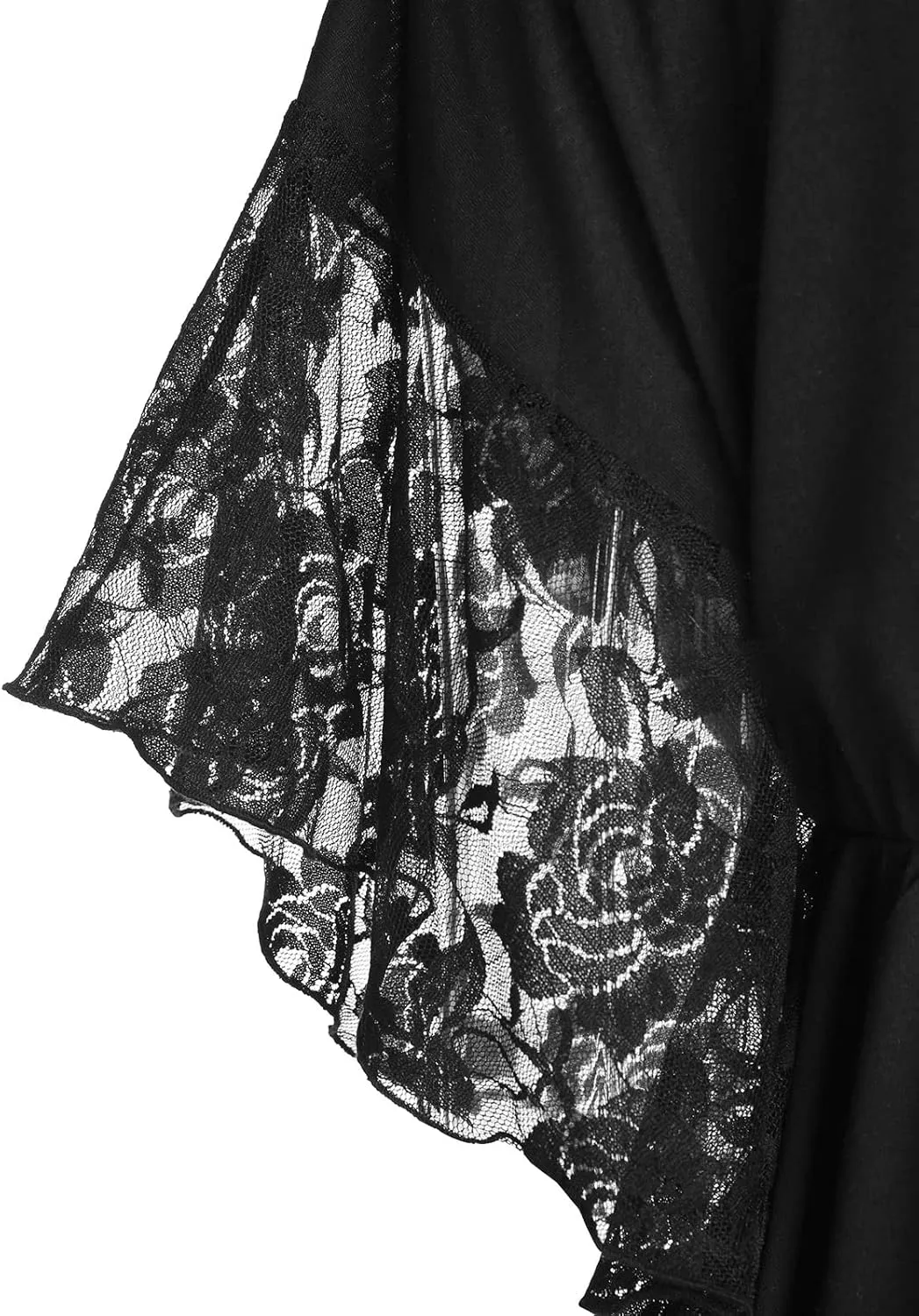 ROSE GAL Women's Plus Size Flower Lace Butterfly Sleeve T Shirt Curve Flower Lace Summer Casual Tunic