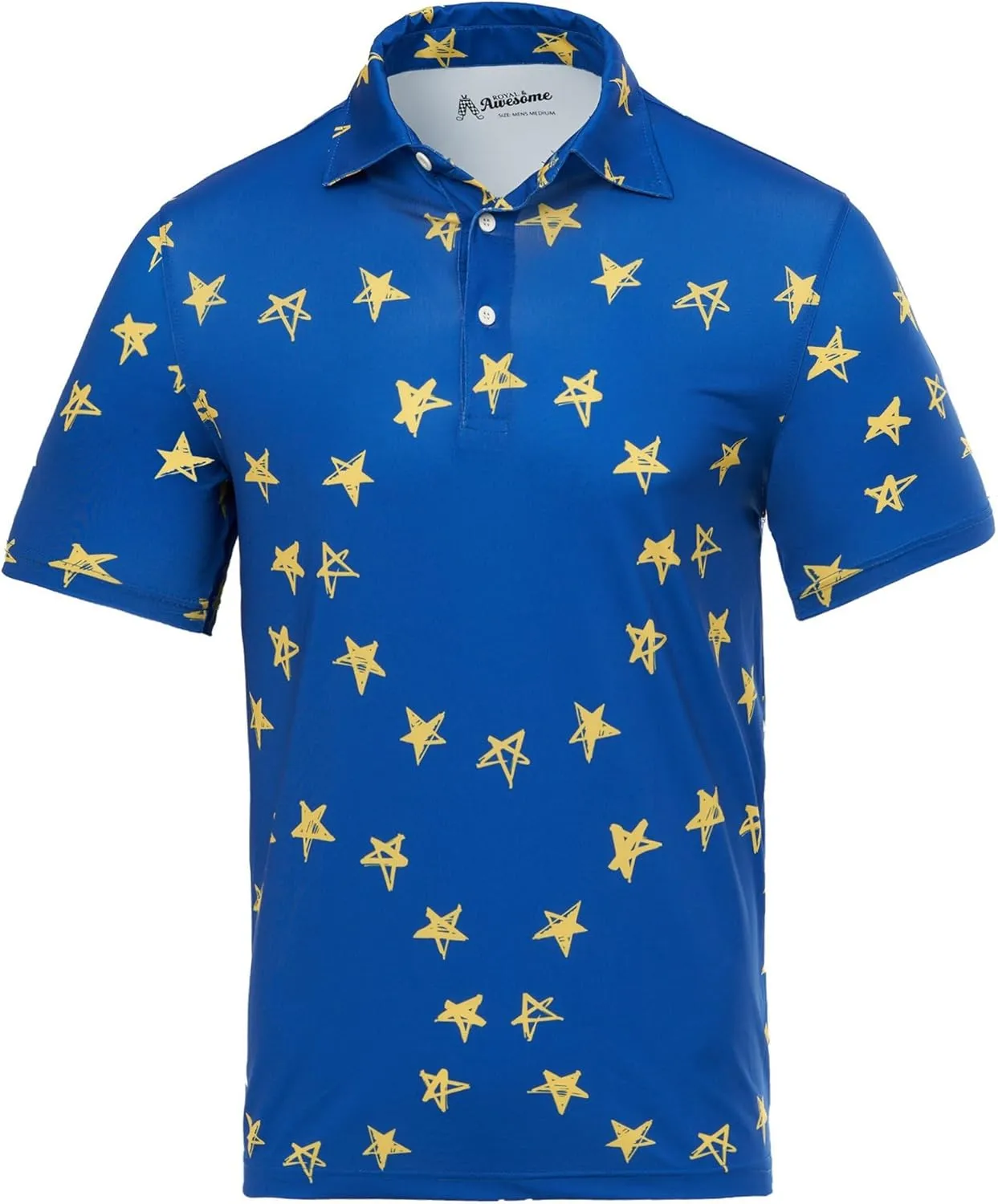 Royal & Awesome Golf Shirts for Men, Golf Polos for Men, Crazy and Funny Shirts for Men's, Bright, Colorful Design