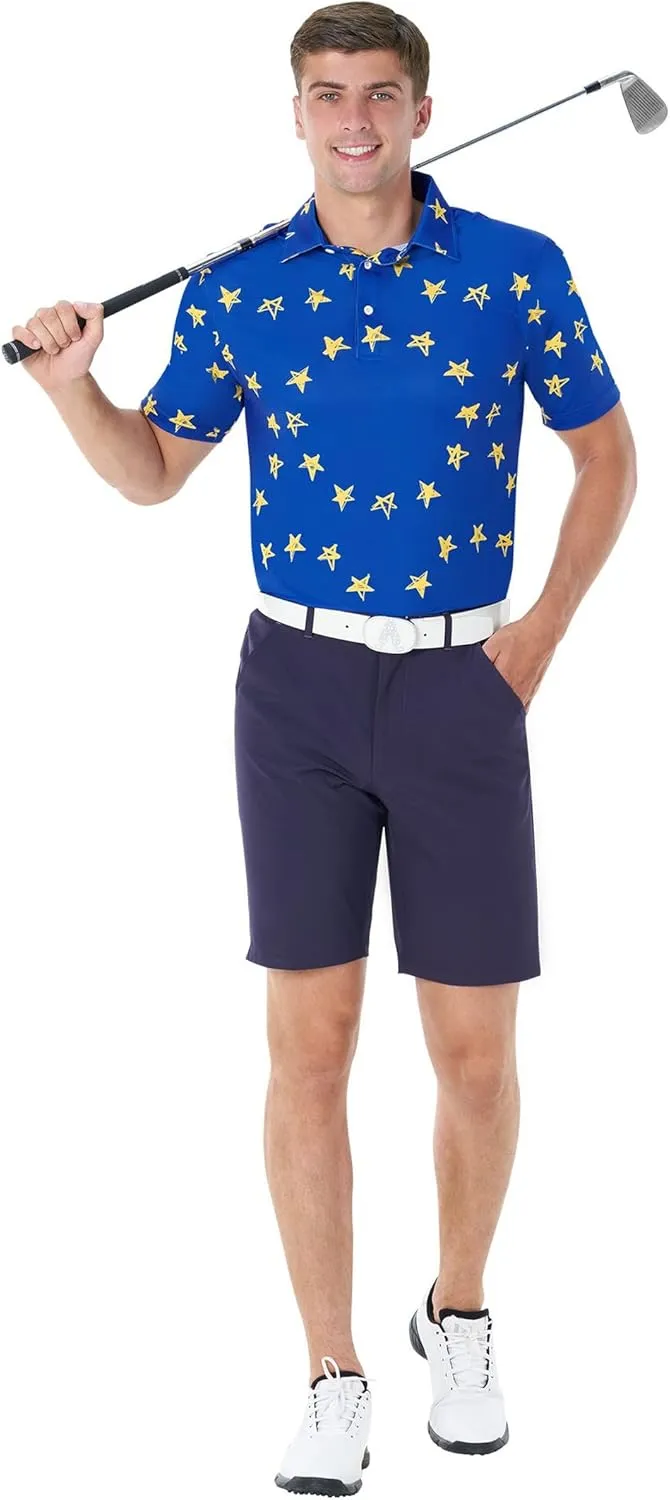 Royal & Awesome Golf Shirts for Men, Golf Polos for Men, Crazy and Funny Shirts for Men's, Bright, Colorful Design