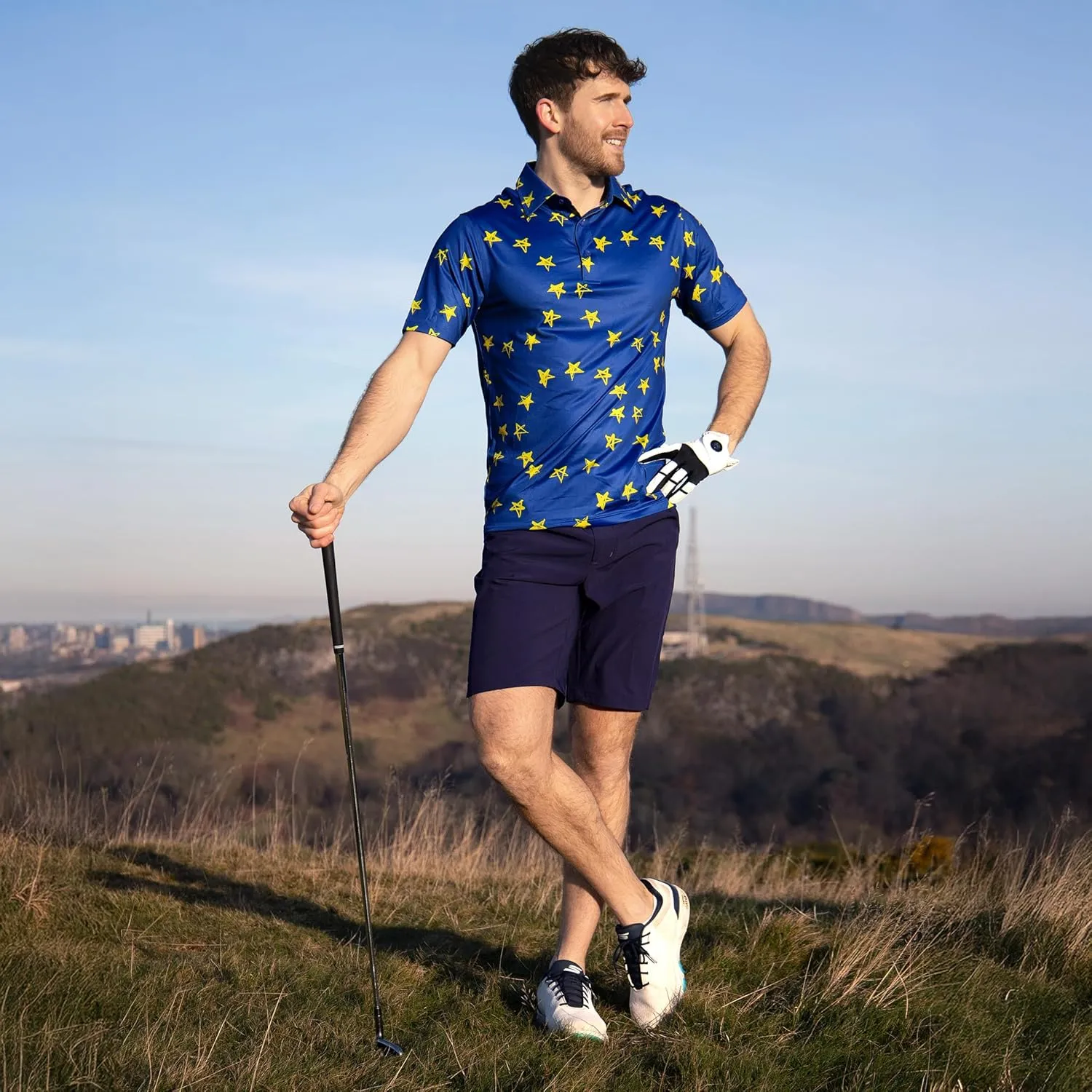 Royal & Awesome Golf Shirts for Men, Golf Polos for Men, Crazy and Funny Shirts for Men's, Bright, Colorful Design