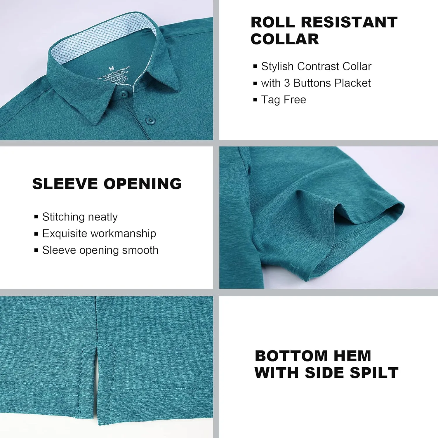SAMERM Golf Shirts for Men Dry Fit Short Sleeve Mens Golf Shirt Performance Moisture Wicking Polo Shirts for Men