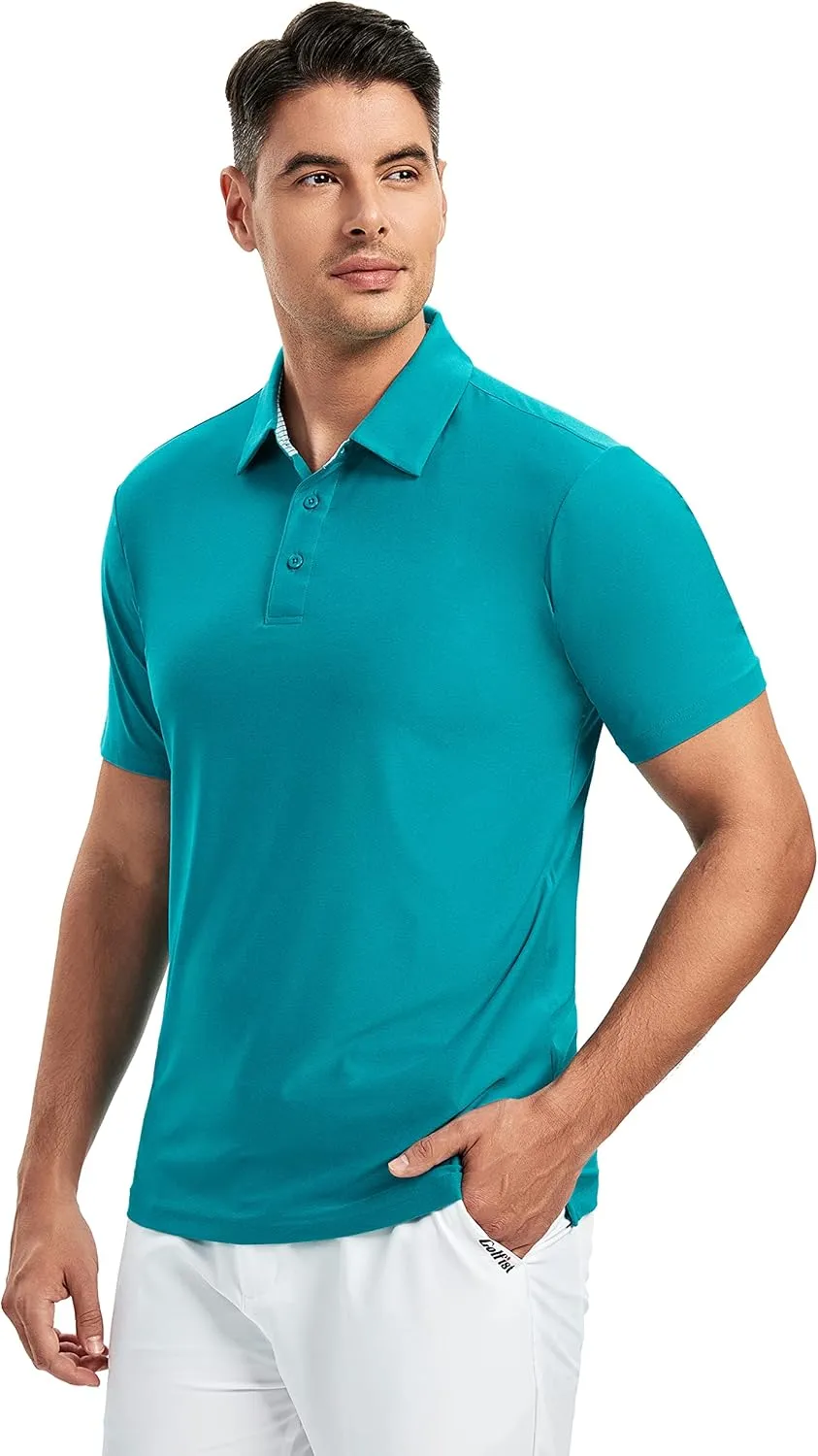 SAMERM Golf Shirts for Men Dry Fit Short Sleeve Mens Golf Shirt Performance Moisture Wicking Polo Shirts for Men
