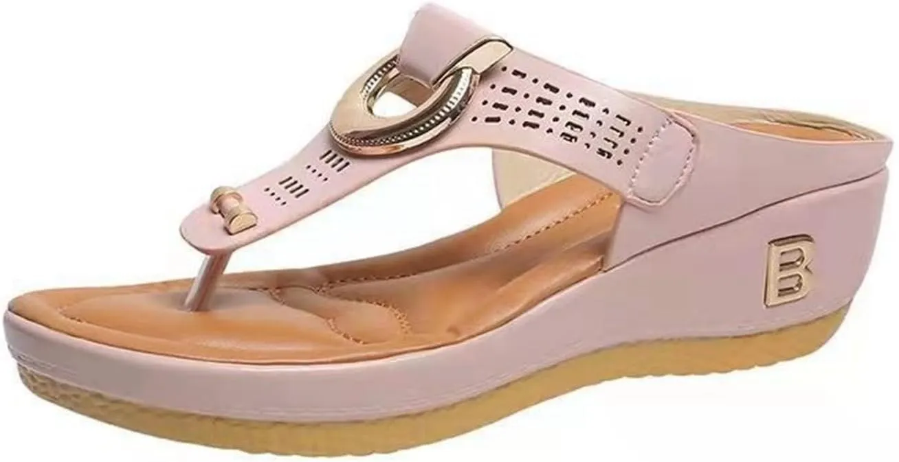 Sandals for Women 2025 Wedge Arch Support Flip Flops Sandals Summer Casual Outdoor Beach Open Toe Slippers