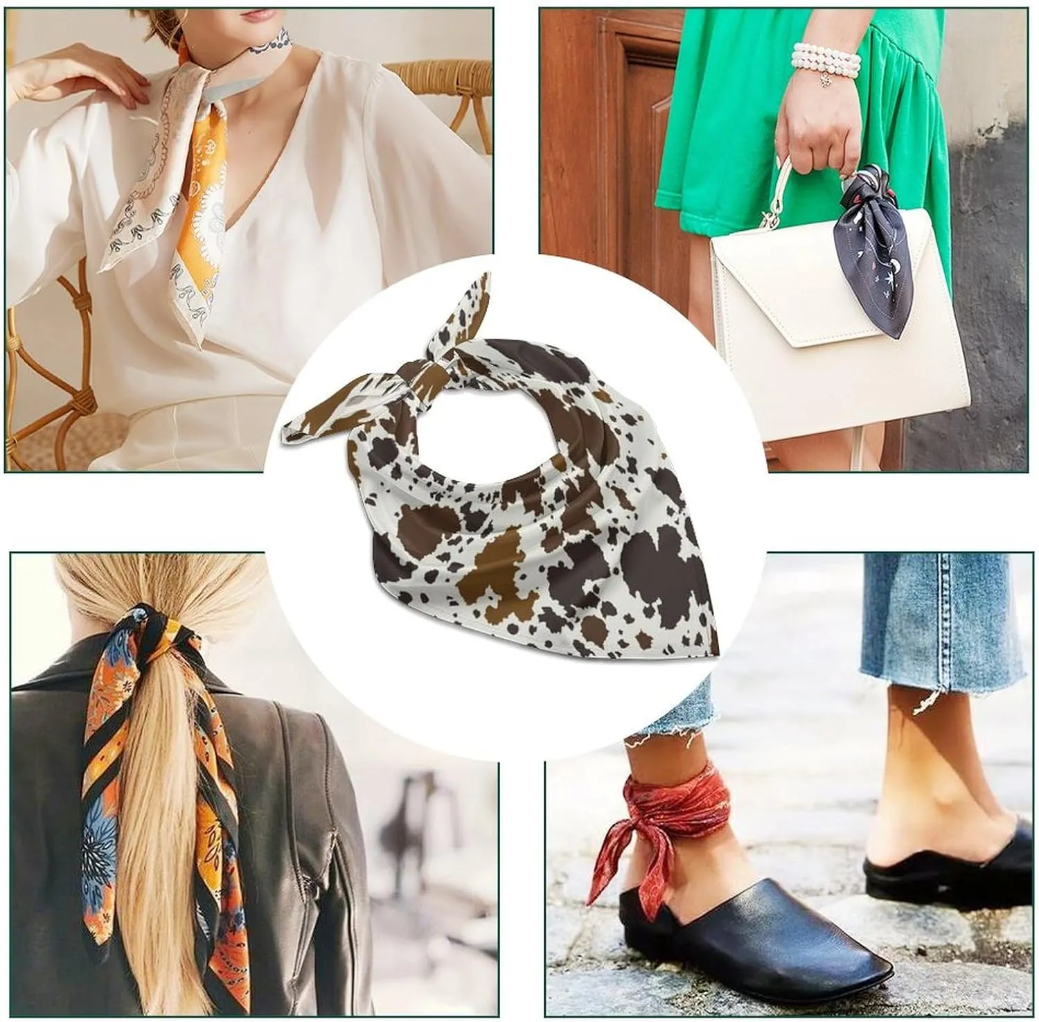 Scarf Neck Scarves Kerchief Neckerchief Headband for Wome