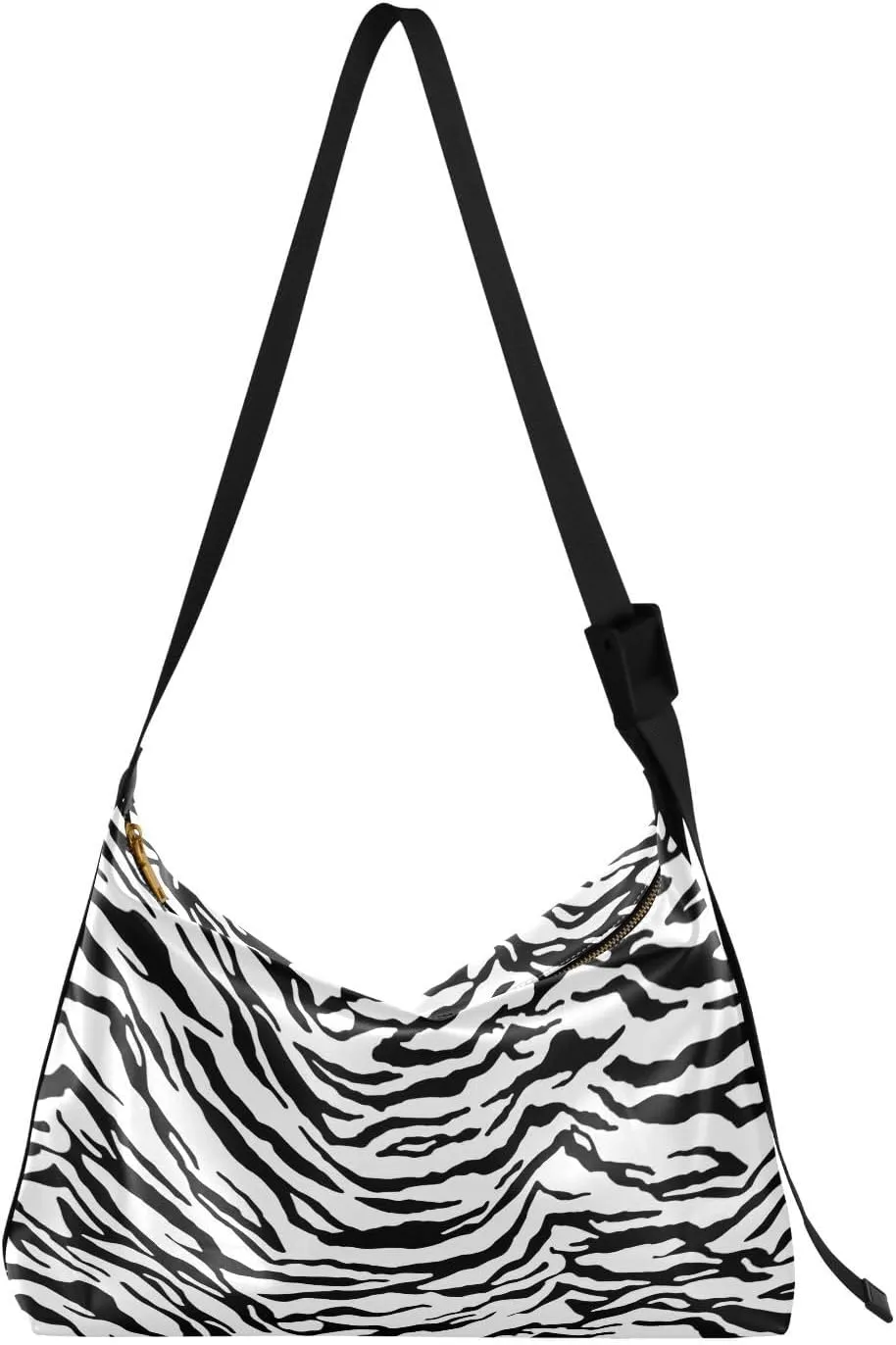 Seamless Zebra Pattern Hobo Crossbody Bags for Women Leather Large Shoulder Bag Cross Body Animal Print Trendy Womens Tote Bags Handbag for Travel Shopping