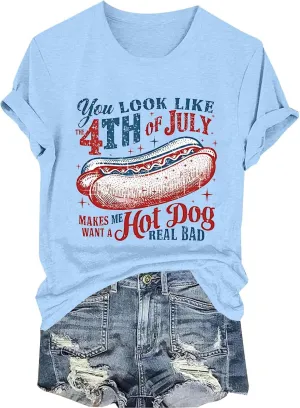 Shirts for Women 4th of July Outfits American Flag Print Womens Tops Comfy Independence Day T Shirts