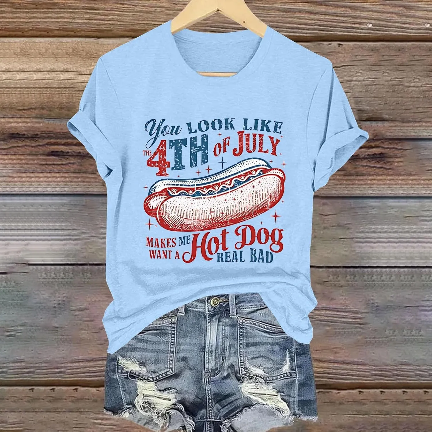 Shirts for Women 4th of July Outfits American Flag Print Womens Tops Comfy Independence Day T Shirts