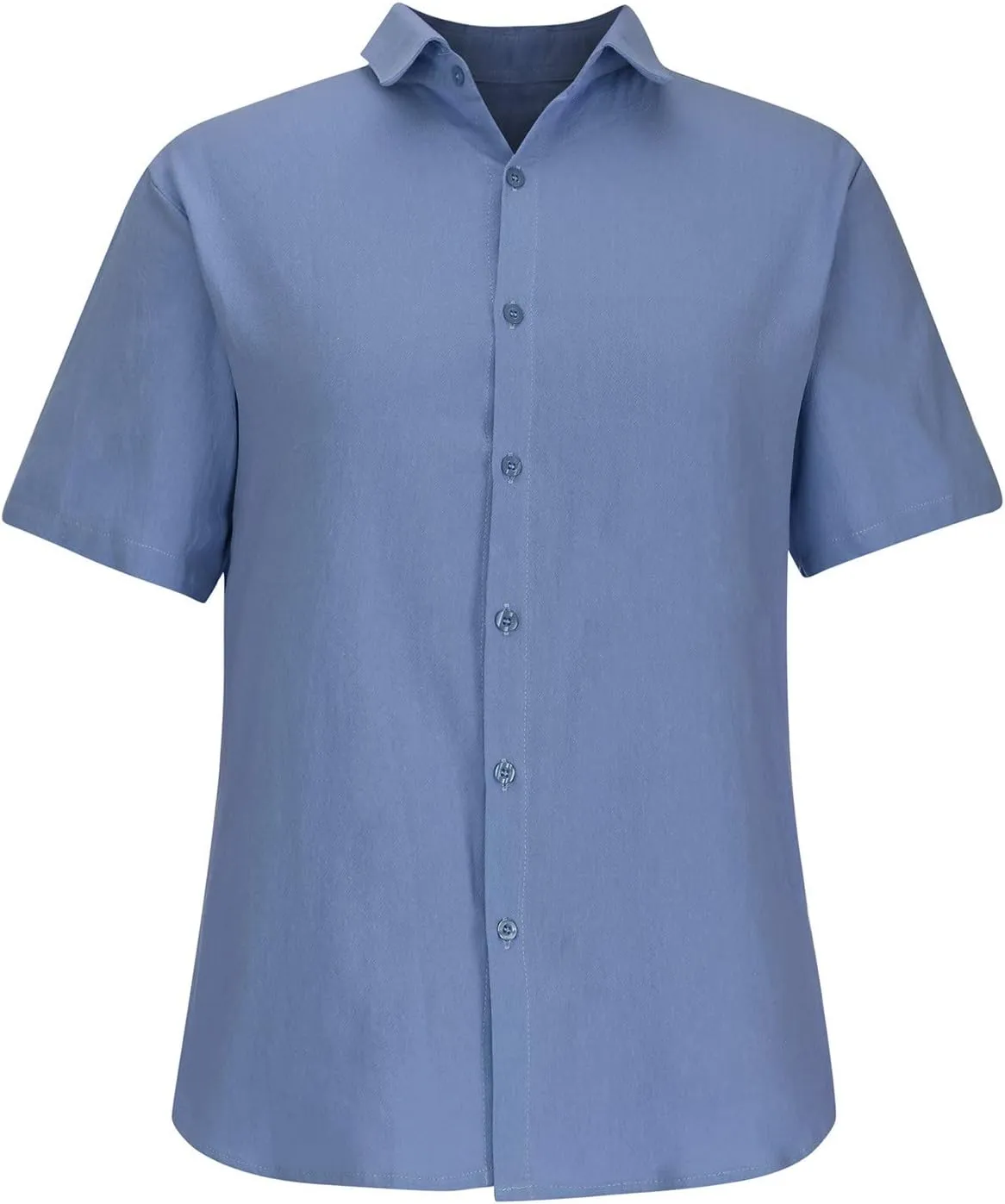 Short Sleeve Button Down Shirt for Men Casual Collared Linen Shirts Vacation Beach Outfits Textured Shirts