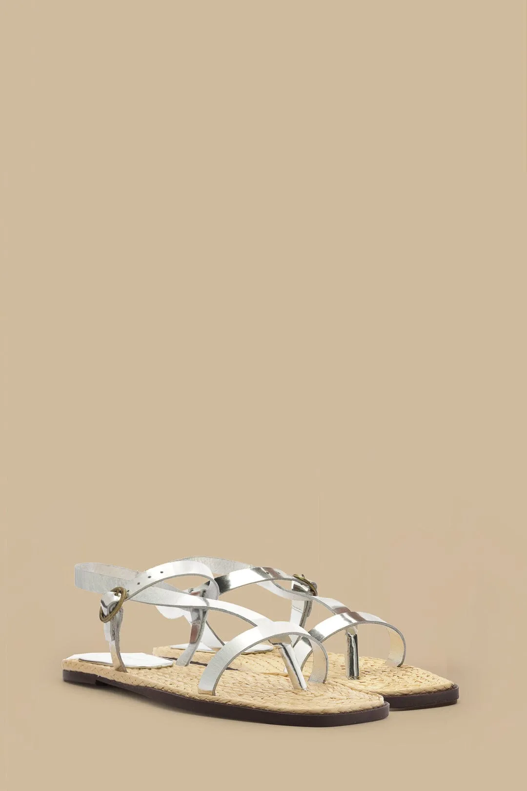 Silver Cross Strap Sandal