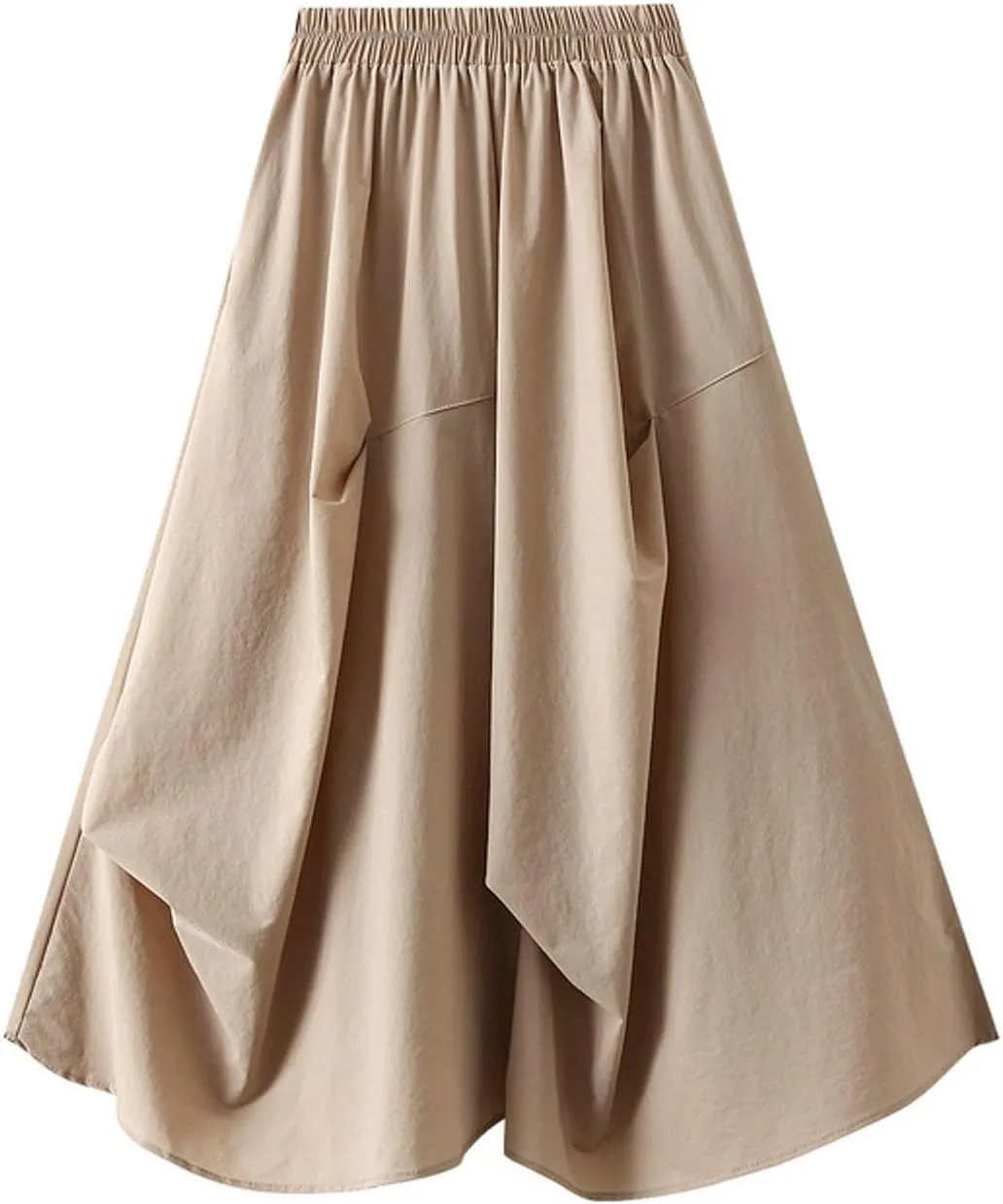 Skirts for Women Asymmetric A-Line Pleated Midi Skirt High Waisted Flowy Skirt with Unique Hemline for Office Casual