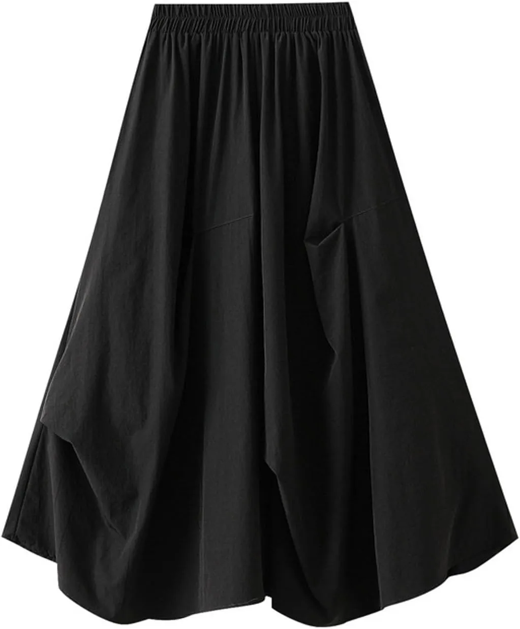Skirts for Women Asymmetric A-Line Pleated Midi Skirt High Waisted Flowy Skirt with Unique Hemline for Office Casual