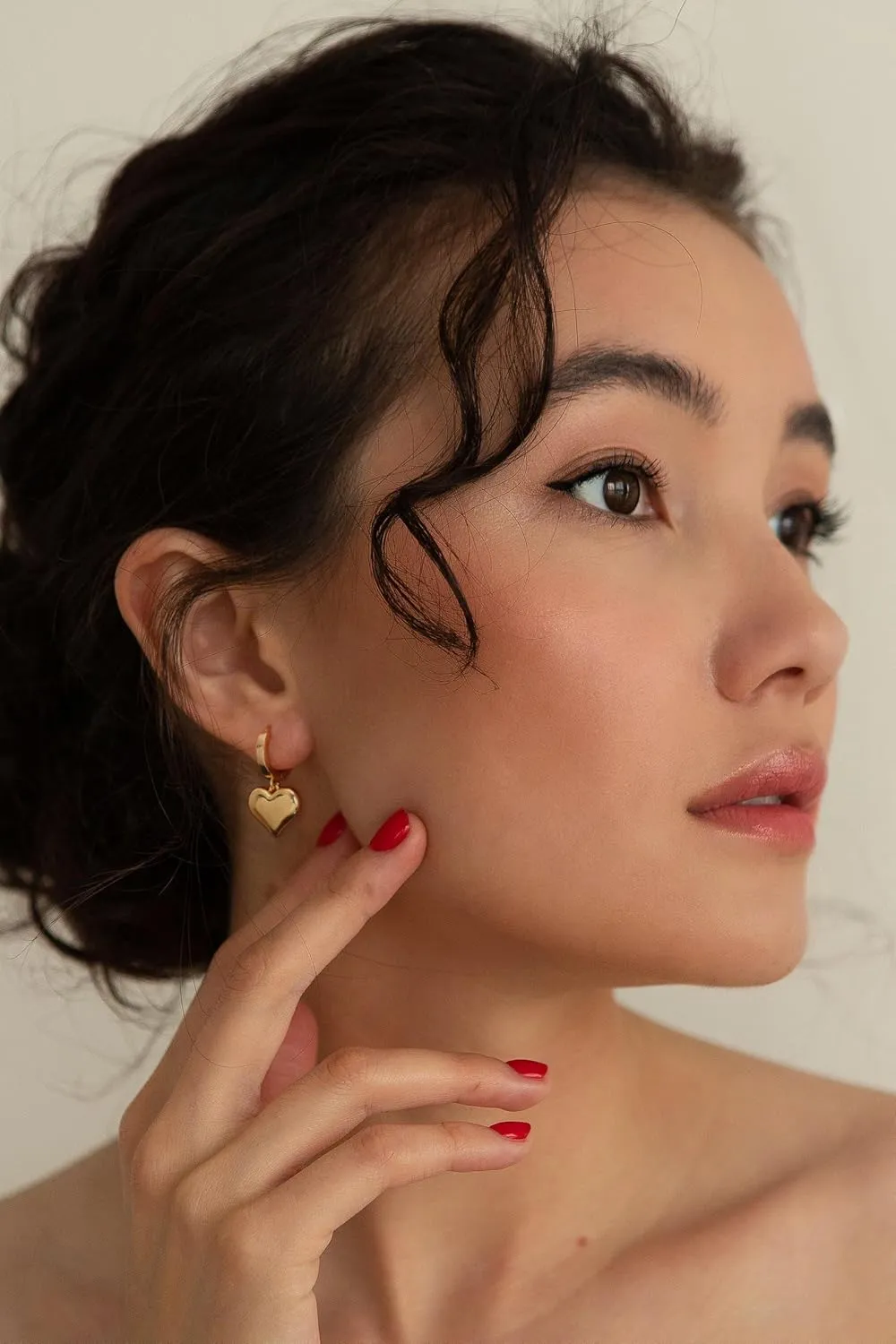 Small Gold Huggie Hoop Earrings Shell Pearl Drop Dangle Post Earrings Hanging Lightweight Handmade Jewelry for women