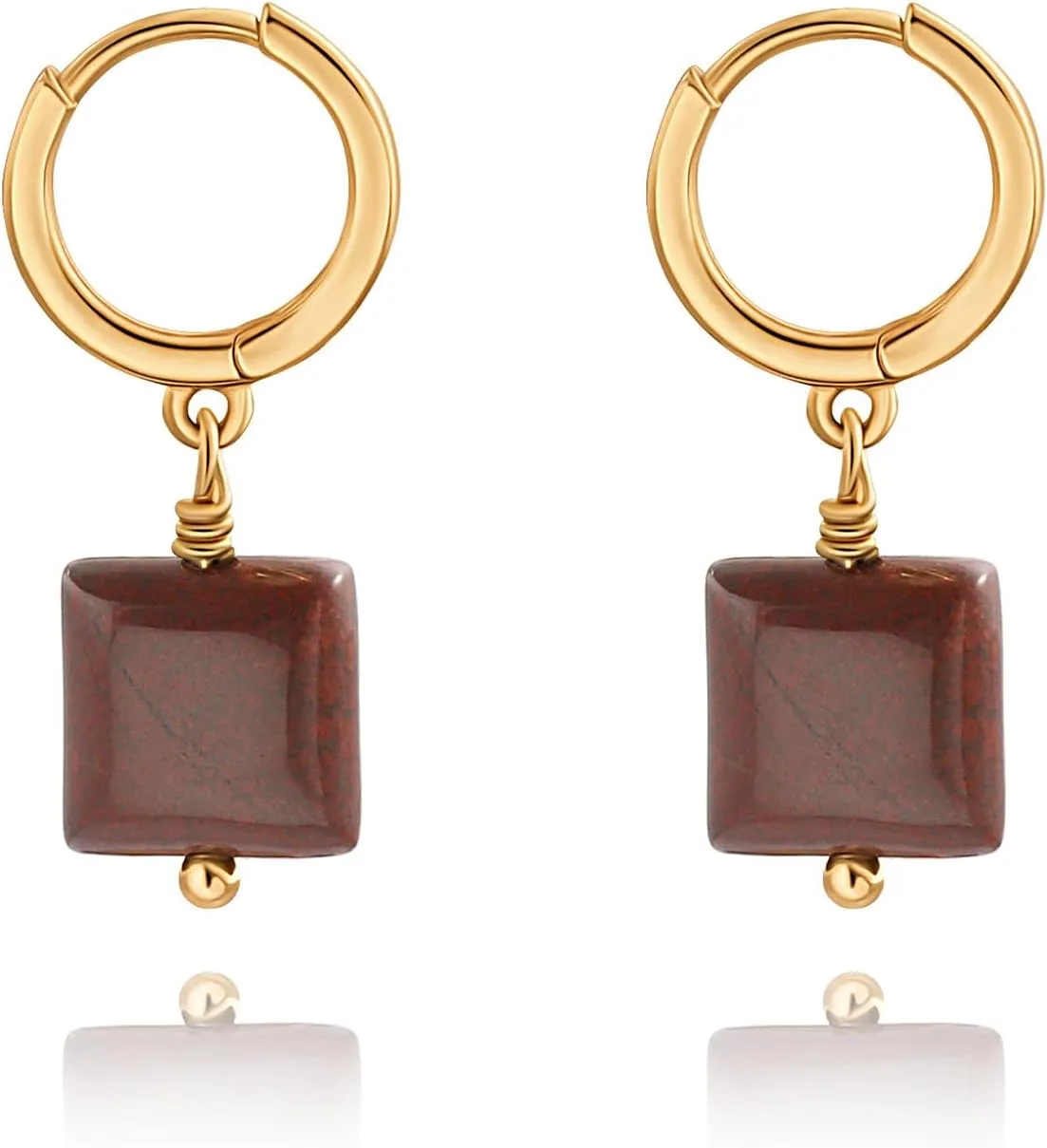 Small Gold Huggie Hoop Earrings Shell Pearl Drop Dangle Post Earrings Hanging Lightweight Handmade Jewelry for women
