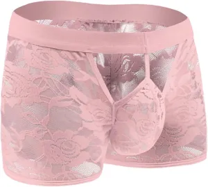 Solid Briefs for Men Floral Embroider Low Rise Elastic Waist Breathable Panties Hollow Underpants Daily Wear 2025