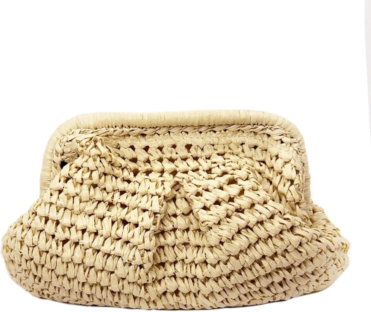 Straw Clutch Handbag Cloud Riched Purse Chain Shoulder Crossboby Bag Designer Straw Evening Bag